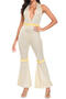 sexy slight stretch 3 colors halter-neck costumes(with hair band)_Dark Gray_Pink_Beige