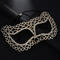 halloween new one pc party rhinestone decor alloy eye mask #1_Gold