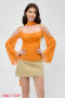 hot sale exquisite high stretch mesh double-layer design top with ribbon new add color_Orange