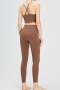 slight stretch 4 colors padded crossed sling beautiful back slim sports set_Black_Brown