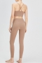 slight stretch solid color padded crossed sling beautiful back slim sports set_Orange_Khaki