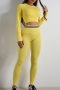 sports high stretch stiripe printing unpadded long sleeve pants set_Black_White_Gray_Dark Gray_Pink_Rose Red_Yellow