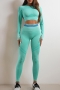 sports high stretch stiripe printing unpadded long sleeve pants set_Black_White_Gray_Dark Gray_Pink_Rose Red_Yellow_Orange_Aqua Green