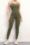 sports slight stretch solid backless removable padded hip lift yoga jumpsuit_Black_Pink_Red_Yellow_Orange_Aqua Green_Dark Green