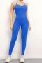 sports slight stretch solid backless removable padded hip lift yoga jumpsuit_Black_Pink_Red_Yellow_Orange_Aqua Green_Dark Green_Sky Blue_Blue