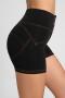 sports high stretch slim high waist solid denim shorts size run small_Black