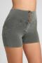 sports high stretch slim high waist solid denim shorts size run small_Black_Gray