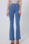sports plus size high stretch high waist flared denim yoga pants size run small_Black_Dark Gray_Sky Blue