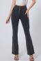 sports plus size high stretch high waist flared denim yoga pants size run small_Black_Dark Gray