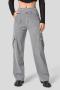 stylish new slight stretch pockets loose casual denim barbie sports pants_Gray