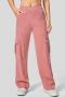 stylish new slight stretch pockets loose casual denim barbie sports pants_Gray_Dark Gray_Pink
