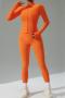 sports high stretch solid color slim with padded quick dry yoga pants set_Black_Dark Gray_Magenta_Orange