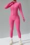 sports high stretch solid color slim with padded quick dry yoga pants set_Black_Dark Gray_Magenta