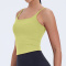sports plus size stretch solid with padded tight sling yoga vest size run small_Black_White_Red_Light Green