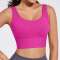 sports stretch 5 colors beautiful back slim yoga bra size run small_Black_White_Magenta