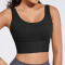 sports stretch 5 colors beautiful back slim yoga bra size run small_Black