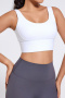 sports stretch 5 colors beautiful back slim yoga bra size run small_Black_White