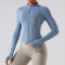 sports stretch solid color stand collar zip-up slim yoga jackets_Black_Dark Gray_Light Pink_Magenta_Orange_Haze Blue