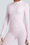 sports stretch solid color stand collar zip-up slim yoga jackets_Black_Dark Gray_Light Pink