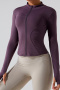 sports stretch solid color stand collar zip-up slim yoga jackets_Black_Dark Gray_Light Pink_Magenta_Orange_Haze Blue_Purple_Dark Purple