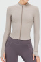 sports stretch solid color stand collar zip-up slim yoga jackets_Black_Dark Gray_Light Pink_Magenta_Orange_Haze Blue_Purple_Dark Purple_Beige_Brown_Nude