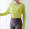 sports slight stretch quick dry long sleeves crop top (size run small)_Black_White_Orange_Light Green