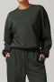 stylish slight stretch pure color casual sports top(size run small)_Black_Pink_Dark Green