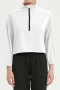 sports non-stretch solid color quick-drying breathable loose yoga sweatshirt_Black_White