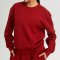 sports slight stretch pure color crew neck loose sweatshirts_Black_Dark Gray_Red