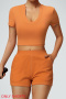 sports slight stretch 5 colors pockets yoga fitness shorts(only shorts)_Black_Pink_Orange