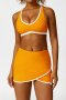 sports high stretch contrast color high-waist yoga skirt sets(new added colors)_Black_Gray_Pink_Orange