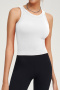 sports slight stretch 11 colors slim with padded yoga vest size run small_Black_White