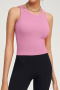 sports slight stretch 11 colors slim with padded yoga vest size run small_Black_White_Pink