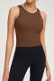sports slight stretch 11 colors slim with padded yoga vest size run small_Black_White_Pink_Red_Yellow_Orange_Light Green_Sky Blue_Light Purple_Khaki _Brown