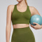 sports high stretch breathabl crop yoga vest  with padded size run small_Black_Orange_Green