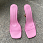 summer four colors transparent upper peep toe high-heel sandals (heel height:6.5cm)_Purple_Blue_Pink