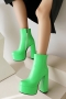 eur34-eur39 autumn three colors zip-up stylish high quality high-heel boots (front heel height:5cm,back heel height:15cm,shaft height:12cm)_Black_White_Green