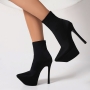 eur34-eur39 autumn & winter new 5 colors pointed stylish nightclub high-heel boots(front heel height:4.5cm,back heel height:14.5cm)_Black