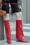 eur34-eur39 winter new 3 colors pu leather high-upper stylish high-heel boots(heel height:8cm, shaft height:39cm)_Black_White_Red