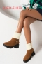 eur34-eur39 new 3 colors flanged fur collar side zip-up buckle stylish boots_Black_Brown