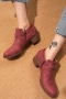 new 4 colors retro metal buckle adjustable suede stylish boots_Black_Rose Red