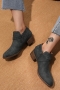 new 4 colors retro metal buckle adjustable suede stylish boots_Black_Rose Red_Brown_Dark Gray