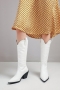eur34-eur39 new 4 colors pointed stone pattern stylish high-heel boots_Black_White
