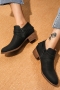 new four colors metal buckle adjustable suede stylish retro boots_Black