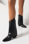 eur34-eur39 new three colors pointed mid-tube stylish high-heel boots_Black