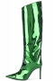 eur34-eur39 11 colors glossy pu leather zip-up side stylish high-heel boots_Black_Dark Green_Red_Sky Blue_Dark Blue_Magenta_Champagne_Gold_Silver_Green