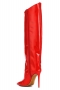 eur34-eur39 11 colors glossy pu leather zip-up side stylish high-heel boots_Black_Dark Green_Red