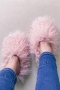 winter 14 colors faux wool stylish home warm flat slippers_Black_White_Dark Purple_Light Green_Red_Beige_Blue_Brown_Pink