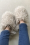 winter 14 colors faux wool stylish home warm flat slippers_Black_White_Dark Purple_Light Green_Red_Beige