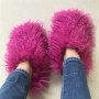 winter 14 colors faux wool stylish home warm flat slippers_Black_White_Dark Purple_Light Green_Red_Beige_Blue_Brown_Pink_Magenta